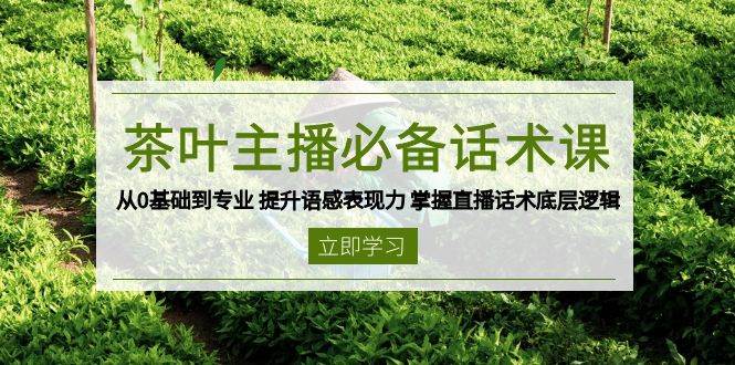 茶叶主播必备话术课 从0基础到专业 提升语感表现力 掌握直播话术底层逻辑-老K资源网
