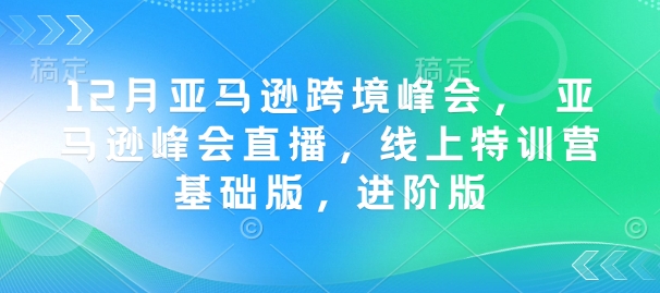 12月亚马逊跨境峰会， 亚马逊峰会直播，线上特训营基础版，进阶版-老K资源网