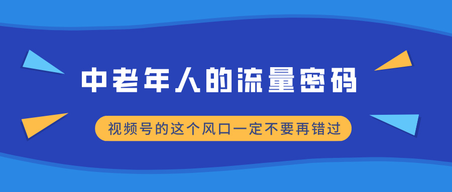 中老年人的流量密码，视频号的这个风口一定不要再错过，小白轻松月入过万-老K资源网