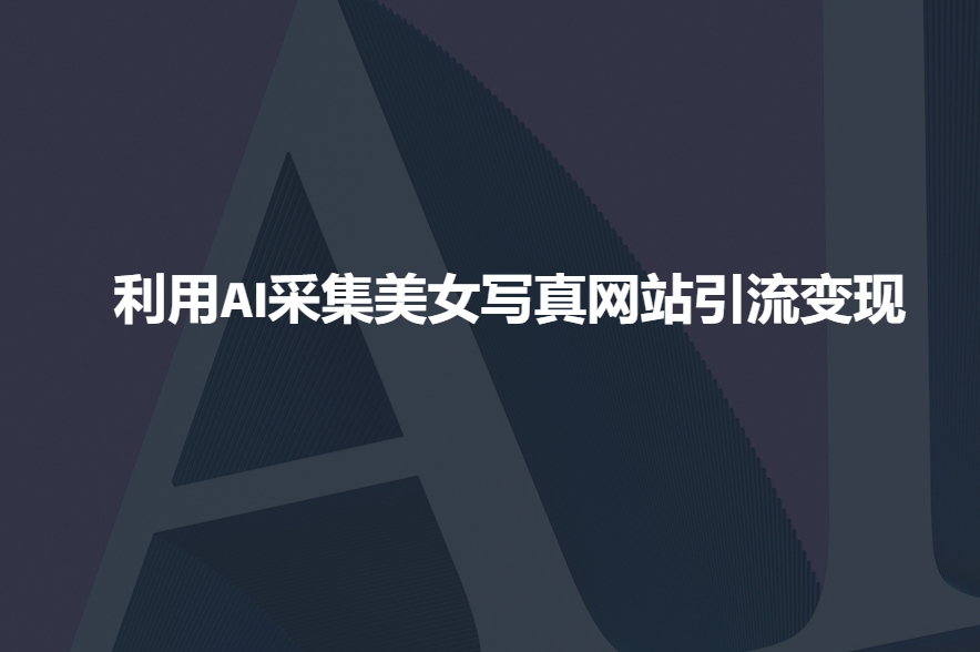 利用AI采集美女写真网站引流变现，引流嘎嘎的-老K资源网