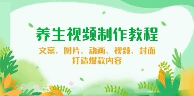 养生视频制作教程，文案、图片、动画、视频、封面，打造爆款内容-老K资源网