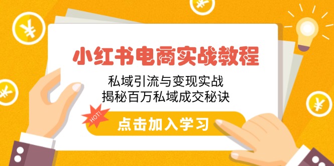 小红书电商实战教程：私域引流与变现实战，揭秘百万私域成交秘诀-老K资源网