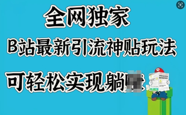 全网独家，B站最新引流神贴玩法，可轻松实现躺Z-老K资源网