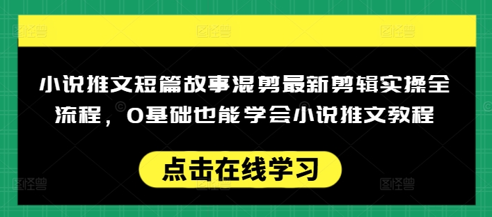小说推文短篇故事混剪最新剪辑实操全流程，0基础也能学会小说推文教程，肯干多发日入多张-老K资源网