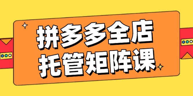 （14328期）拼多多全店托管矩阵课，盈利动销玩法，高效计划设置，提升店铺效益-老K资源网