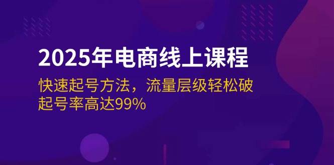 2025年电商线上课程：快速起号方法，流量层级轻松破，起号率高达99%-老K资源网