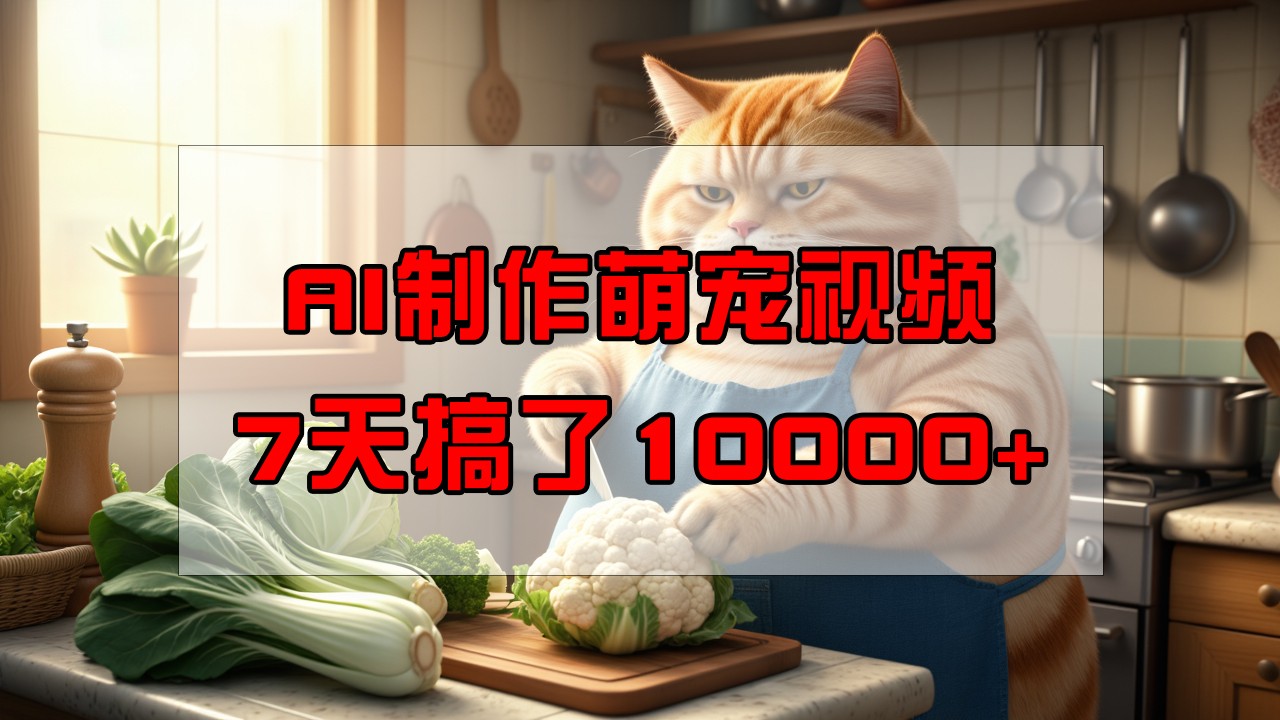 靠AI制作萌宠视频，7天搞了1万+，操作简单门槛低，有手机就行-老K资源网