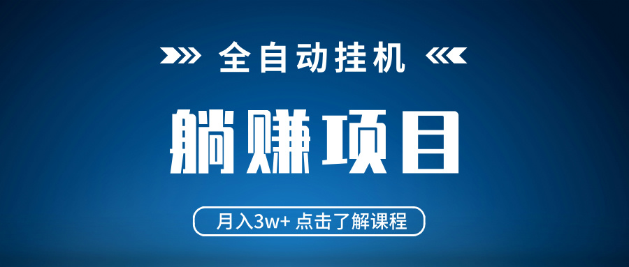 （14551期）全自动挂机项目 月入3w+ 真正躺平项目 不吃电脑配置 当天见收益-老K资源网