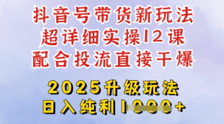 2025全新升级抖音带货玩法，一天纯利四位数，从剪辑到选品再到发布投流，超详细玩法揭秘-老K资源网