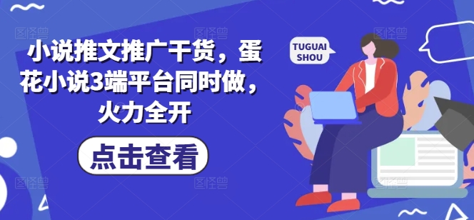 小说推文推广干货，蛋花小说3端平台同时做，火力全开-老K资源网
