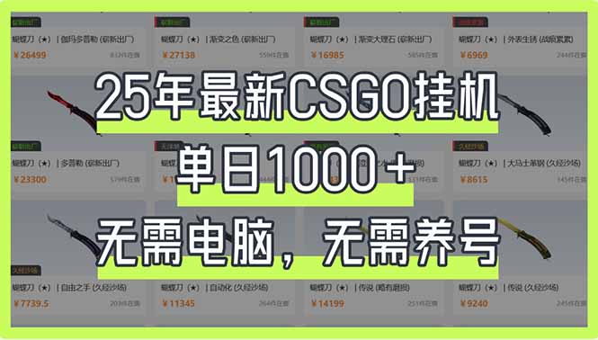 （14178期）25年最新CSGO挂机系统，单日1000+，无需电脑，无需养号，0基础可上手-老K资源网