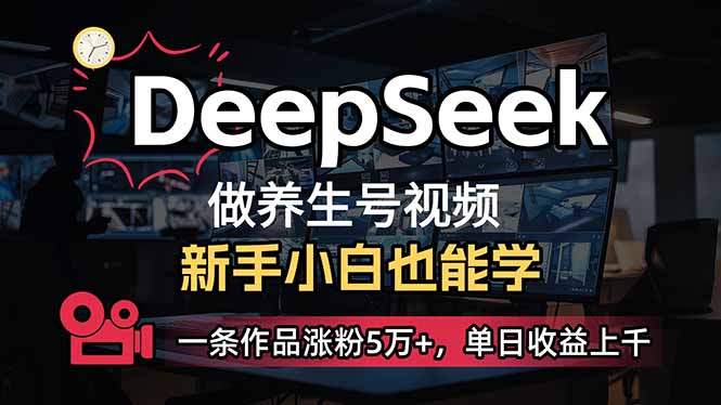 （14199期）小白用DeepSeek做养生号，一条作品涨粉5万+，单日收益上千-老K资源网