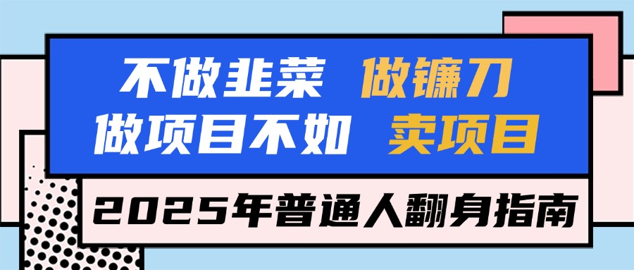 不做韭菜做镰刀，做项目不如卖项目，2025年普通人翻身指南-老K资源网