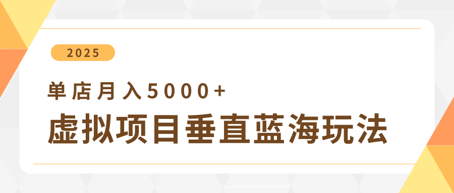4月虚拟项目垂直玩法，冷门爆品+垂直蓝海，单店月入5000+-老K资源网