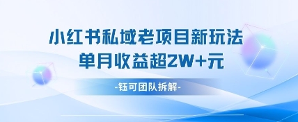 小红书私域项目新玩法，单月变现过W+-老K资源网
