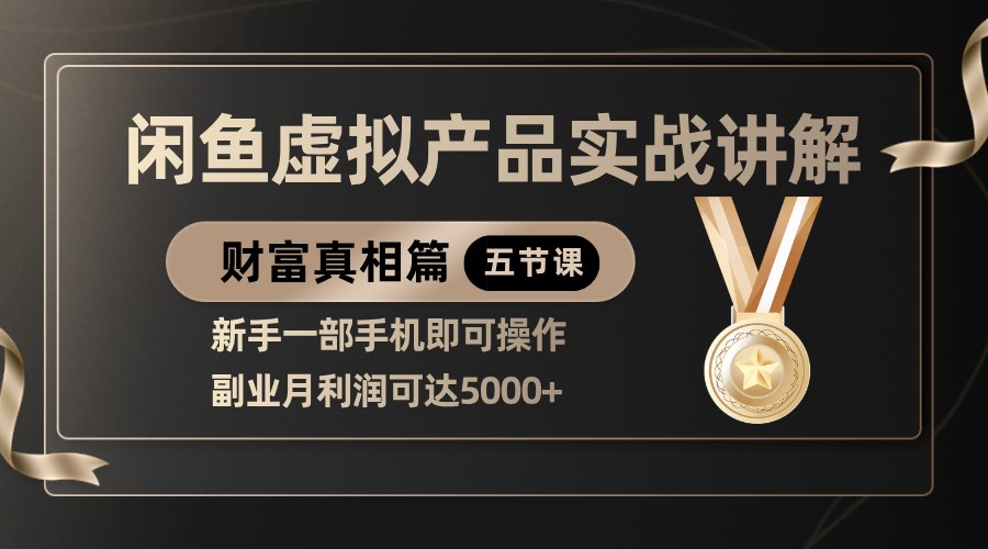 精品闲鱼虚拟产品实战讲解，新手一部手机即可操作，副业月利润可达5000+-老K资源网