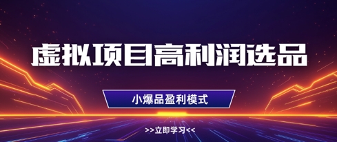 虚拟项目高利润选品方法，做好单店利润1W+，可多店倍增利润-老K资源网