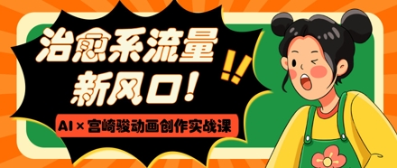 治愈系流量新风口，AI+宫崎骏动画创作实战课，从0到1打造爆款视频-老K资源网