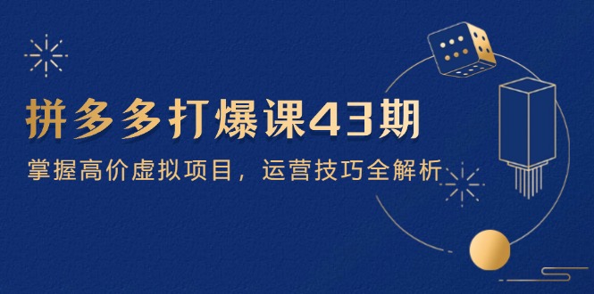 （14546期）拼多多打爆课第 43 期，掌握高价虚拟项目，运营技巧全解析（15节）-老K资源网