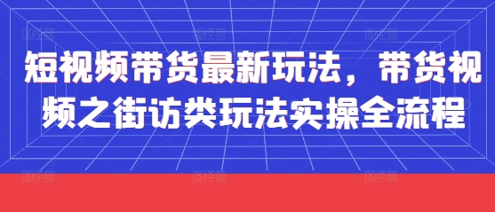 短视频带货最新玩法，带货视频之街访类玩法实操全流程-老K资源网