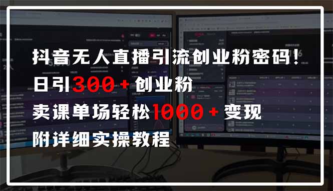 （14564期）抖音无人直播引流密码！日引300+创业粉 单场轻松1000+变现 附详细实操教程-老K资源网