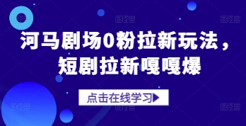 河马剧场0粉拉新玩法，短剧拉新嘎嘎爆-老K资源网