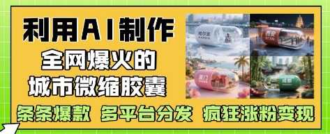 利用AI制作全网爆火的城市微缩胶囊，条条爆款， 多平台分发，疯狂涨粉变现-老K资源网