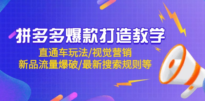 （14681期）拼多多爆款打造教学：直通车玩法/视觉营销/新品流量爆破/最新搜索规则等-老K资源网