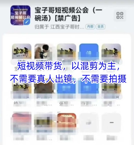 宝子哥头部团队短视频带货，以混剪为主，不需要真人出镜，不需要拍摄-老K资源网