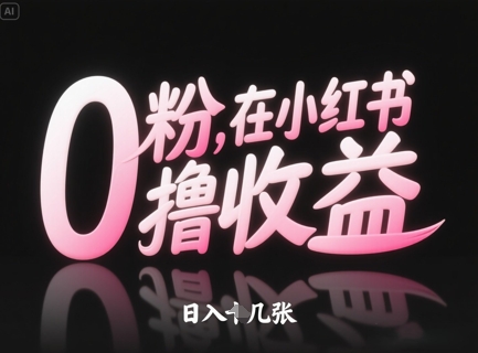 0粉在小红书撸收益，日入几张-老K资源网