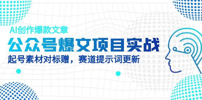 公众号爆文项目实战，AI创作爆款文章，起号素材对标赠（附赛道AI提示词）-老K资源网