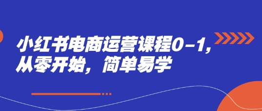 小红书电商运营课程0-1，从零开始，简单易学-老K资源网