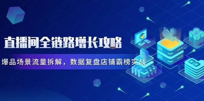 直播间全链路增长攻略，爆品场景流量拆解，数据复盘店铺霸榜实战-老K资源网