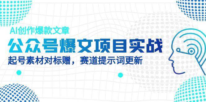 公众号爆文项目实战，AI创作爆款文章，起号素材对标赠（附赛道AI提示词）-老K资源网