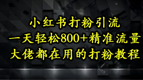 小红书打粉引流，一天轻松500+精准流量，大佬都在用的打粉教程-老K资源网