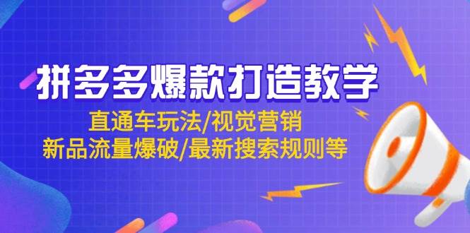 拼多多爆款打造教学：直通车玩法/视觉营销/新品流量爆破/最新搜索规则等-老K资源网