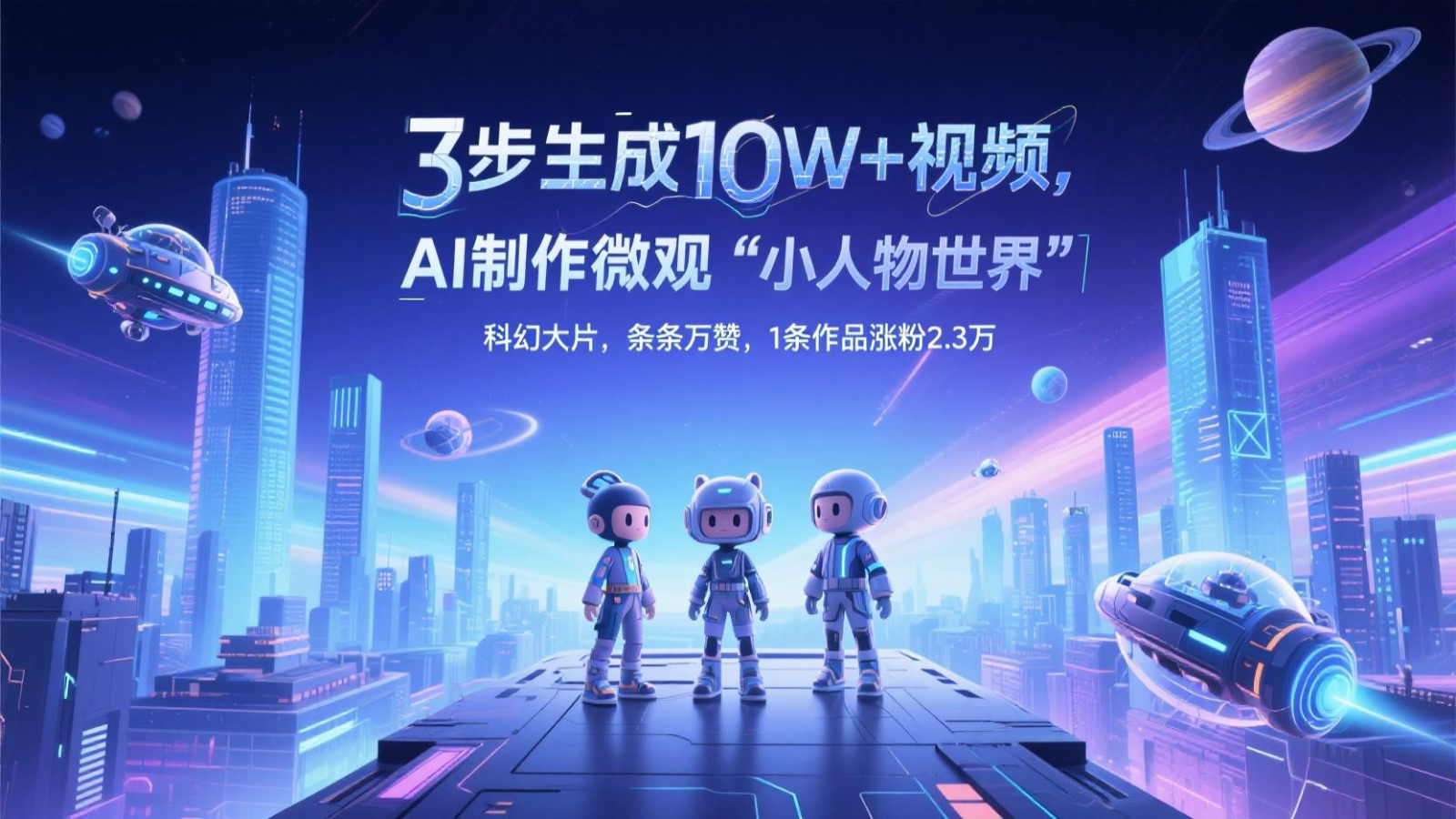 三步生成10W+视频，AI制作微观“小人物世界”科幻大片，条条万赞，1条作品涨粉2.3万-老K资源网