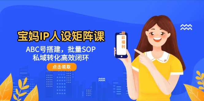 宝妈IP人设矩阵课：ABC号搭建，批量SOP，私域转化高效闭环-老K资源网