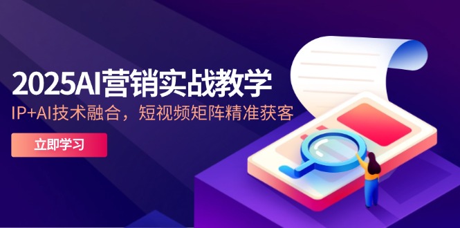 2025AI营销实战教学-5月，IP+AI技术融合，短视频矩阵精准获客-老K资源网