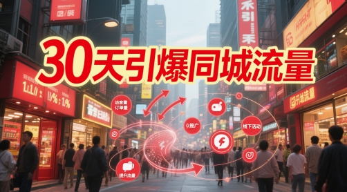 30天引爆同城流量：团购篇 认知篇 流量篇 来客篇 达人篇 老板人设IP篇 投流篇-老K资源网