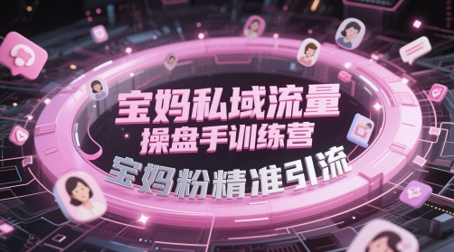 宝妈私域流量操盘手训练营，宝妈粉精准引流-老K资源网