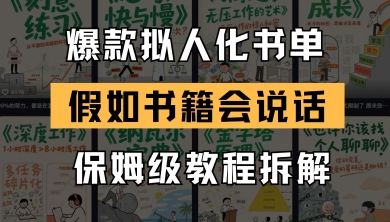 最新爆款拟人化书单玩法，假如书籍会说话，保姆级教程-老K资源网