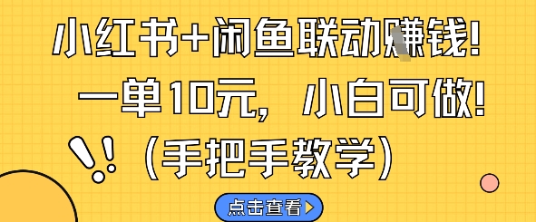 小红书+闲鱼联动挣钱，一单10元，小白可做-老K资源网