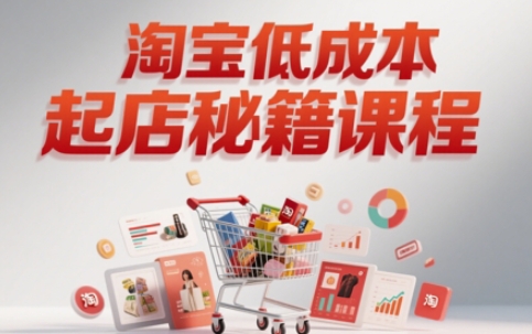 淘宝低成本起店系统课，助你快速起店，实现弯道超车-老K资源网