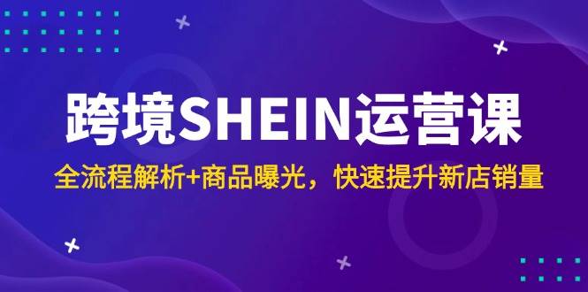 跨境SHEIN运营课，全流程解析+商品曝光，快速提升新店销量-老K资源网