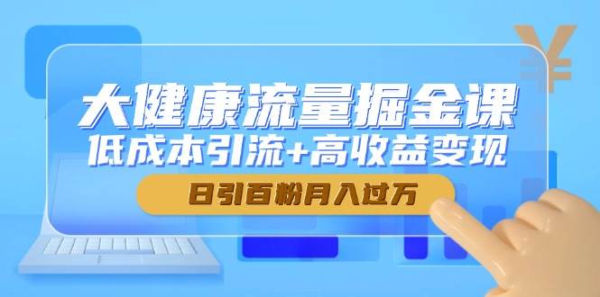 大健康流量掘金课，低成本引流+高收益变现，日引百粉月入过万-老K资源网