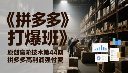 《拼多多打爆班》原创高阶技术第44期，拼多多高利润强付费-老K资源网