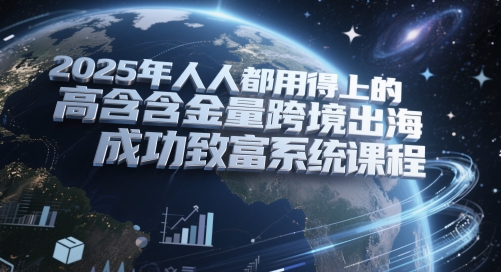 2025年人人都用得上的高含金量跨境出海成功致富系统课程-老K资源网