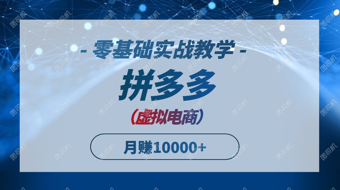 （14880期）拼多多虚拟电商，零基础实战教学，快速打爆商品，新手也能月入10000+-老K资源网