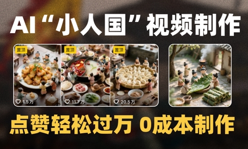 爆款1000W+播放微缩景观迷你小人国AI视频0成本制作全流程教学-老K资源网